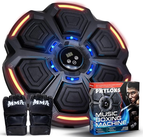 Music Boxing Machine, Smart Music Boxing Machine Kids & Adults, Punching Machine, Musical Boxing Machine Wall Mounted, Boxing Gifts for Boys, Smart Boxing Machine, Boxing Music Machine with Gloves